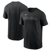 Miami Marlins Fuse Wordmark T-Shirt - Black | Nike