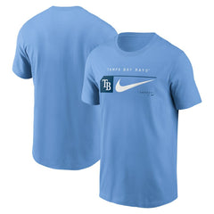 Tampa Bay Rays Team Swoosh Lockup T-Shirt - Light Blue | Nike