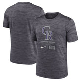 Colorado Rockies Large Logo Velocity T-Shirt - Black | Nike
