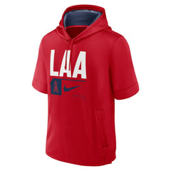Los Angeles Angels Tri Code Lockup Short Sleeve Pullover Hoodie - Red | Nike