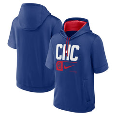 Chicago Cubs Tri Code Lockup Short Sleeve Pullover Hoodie - Royal | Nike