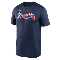Atlanta Braves Legend Fuse Wordmark T-Shirt - Navy | Nike