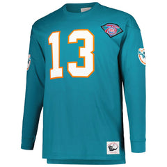 Dan Marino Miami Dolphins Big & Tall Cut & Sew Player Name & Number Long Sleeve T-Shirt - Aqua outlet
