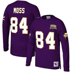 Randy Moss Minnesota Vikings Big & Tall Retired Player Name & Number Long Sleeve Top - Purple for sale