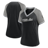 Chicago White Sox Women's Glitz & Glam League Diva Raglan V-Neck T-Shirt - Black