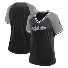 Chicago White Sox Women's Glitz & Glam League Diva Raglan V-Neck T-Shirt - Black