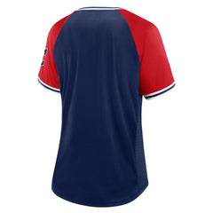 Cleveland Guardians Women's Glitz & Glam League Diva Raglan V-Neck T-Shirt - Navy
