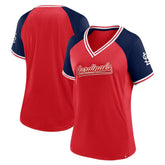 St. Louis Cardinals Women's Glitz & Glam League Diva Raglan V-Neck T-Shirt - Red
