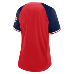 Washington Nationals Women's Glitz & Glam League Diva Raglan V-Neck T-Shirt - Red