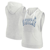 Los Angeles Dodgers Women's Lounge Script Sleeveless Pullover Hoodie - Ash