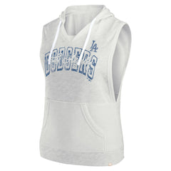 Los Angeles Dodgers Women's Lounge Script Sleeveless Pullover Hoodie - Ash