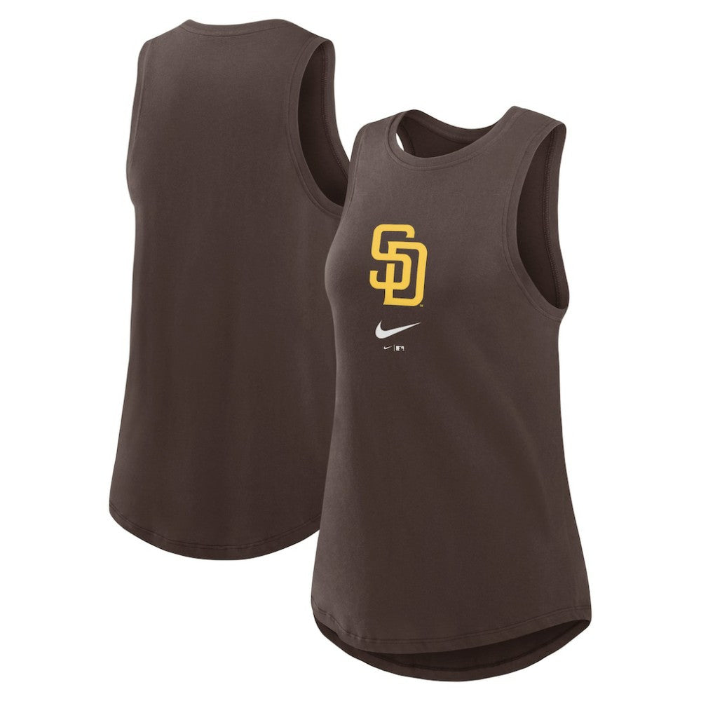 San Diego Padres Women's Legacy Icon High Neck Dri-FIT Tank Top - Brown | Nike