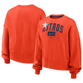 Houston Astros Women's Oversized Cropped Pullover Sweatshirt - Orange | Nike