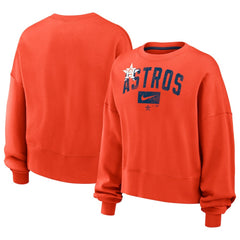 Houston Astros Women's Oversized Cropped Pullover Sweatshirt - Orange | Nike