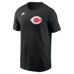 Cincinnati Reds Cooperstown Collection Wordmark T-Shirt - Black | Nike