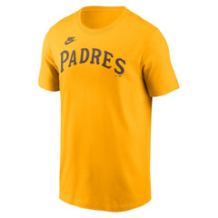 San Diego Padres Cooperstown Collection Wordmark T-Shirt - Gold | Nike