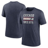 Chicago Cubs Cooperstown Collection Local Stack Tri-Blend T-Shirt - Heather Navy | Nike
