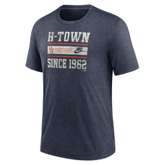 Houston Astros Cooperstown Collection Local Stack Tri-Blend T-Shirt - Heather Navy | Nike