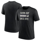 Tampa Bay Rays Cooperstown Collection Local Stack Tri-Blend T-Shirt - Heather Black | Nike