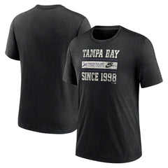 Tampa Bay Rays Cooperstown Collection Local Stack Tri-Blend T-Shirt - Heather Black | Nike