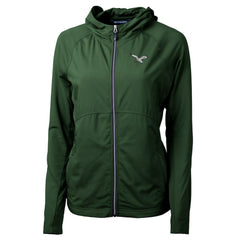 Philadelphia Eagles Cutter & Buck Women's Gridiron Classics Logo Adapt Eco Knit Hybrid Recycled Full-Zip Hoodie - Hunter Green sale