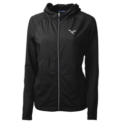 Philadelphia Eagles Cutter & Buck Women's Gridiron Classics Logo Adapt Eco Knit Hybrid Recycled Full-Zip Hoodie - Black discount
