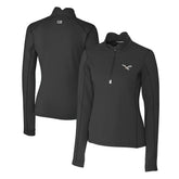 Philadelphia Eagles Cutter & Buck Women's Gridiron Classics Logo DryTec Traverse Stretch Quarter-Zip Pullover Top - Black discount