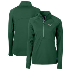 Philadelphia Eagles Cutter & Buck Women's Gridiron Classics Logo Adapt Eco Knit Stretch Recycled Half-Zip Pullover Top - Green sale