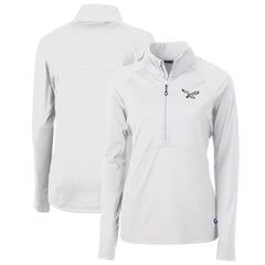 Philadelphia Eagles Cutter & Buck Women's Gridiron Classics Logo Adapt Eco Knit Stretch Recycled Half-Zip Pullover Top - White discount