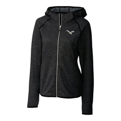 Philadelphia Eagles Cutter & Buck Women's Gridiron Classics Logo Mainsail Sweater-Knit Full-Zip Hoodie - Heather Charcoal cheap
