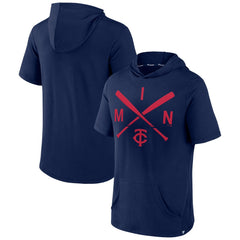 Minnesota Twins Iconic Rebel Short Sleeve Hooded Top - Navy