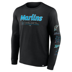 Miami Marlins Strike the Goal Long Sleeve T-Shirt - Black