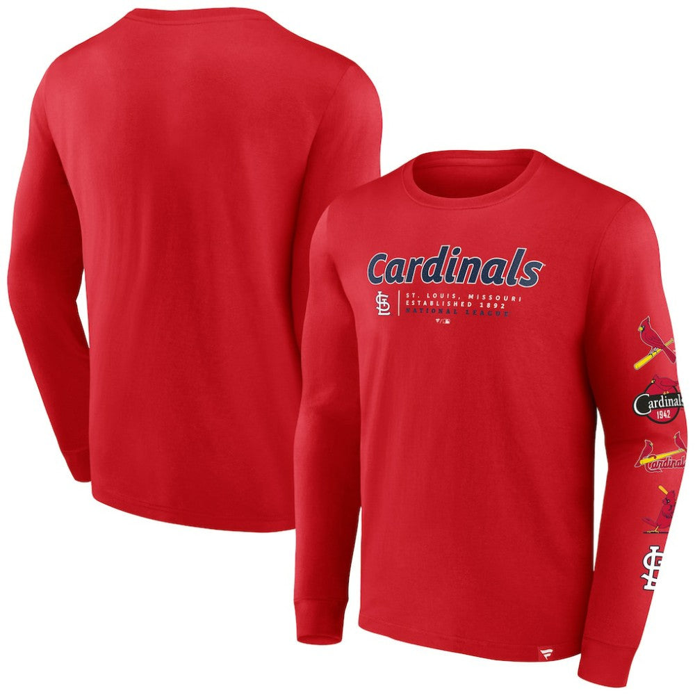 St. Louis Cardinals Strike the Goal Long Sleeve T-Shirt - Red