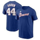 Hank Aaron Atlanta Braves Cooperstown Collection Fuse Name & Number T-Shirt - Royal | Nike