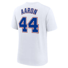 Hank Aaron Atlanta Braves Cooperstown Collection Tri-Blend Name & Number T-Shirt - White | Nike