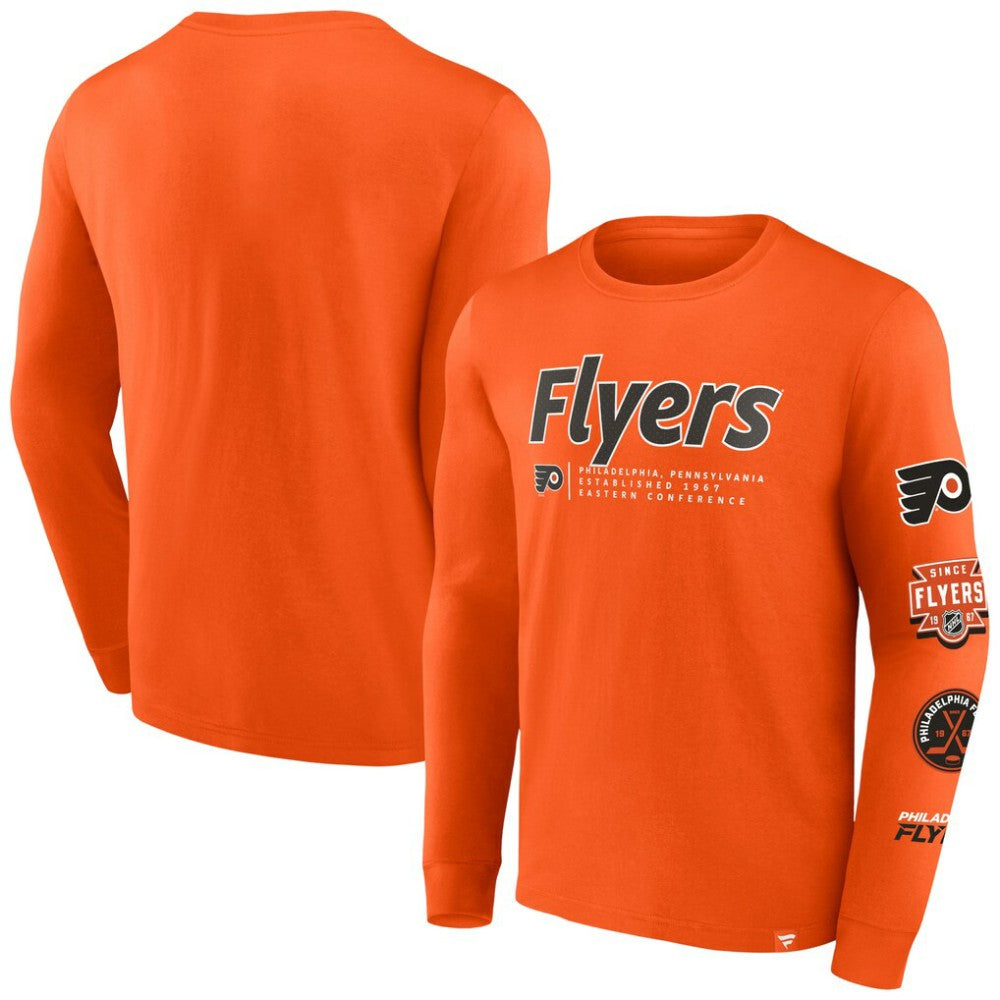 Philadelphia Flyers Fanatics Strike the Goal Long Sleeve T-Shirt Orange