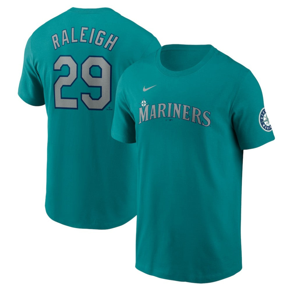 Cal Raleigh Seattle Mariners Fuse Name & Number Inline T-Shirt - Aqua | Nike