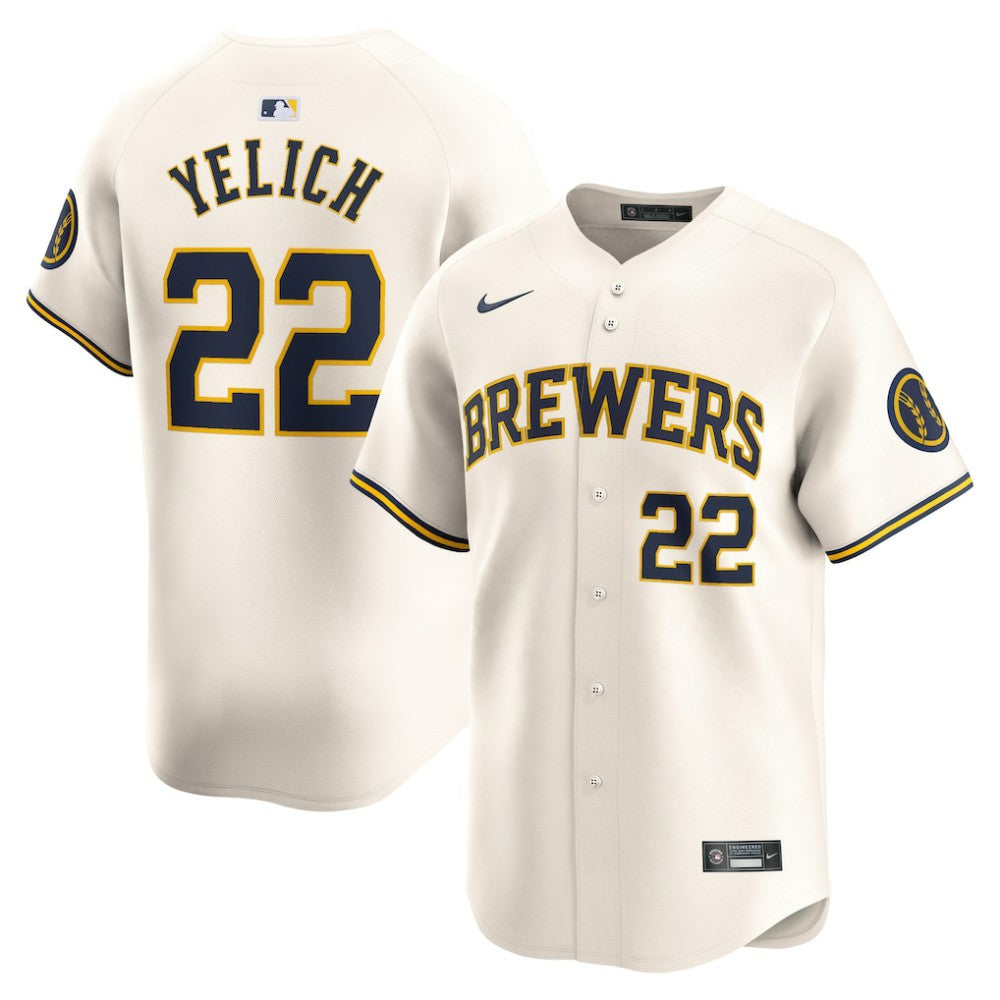 Christian Yelich Milwaukee Brewers Home Limited Player Jersey - Cream | Nike