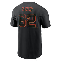 Logan Webb San Francisco Giants Fuse Name & Number T-Shirt - Black | Nike