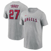 Mike Trout Los Angeles Angels Fuse Name & Number T-Shirt - Gray | Nike