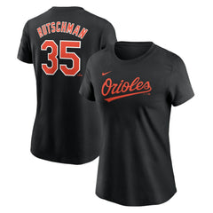 Adley Rutschman Baltimore Orioles Women's Cooperstown Collection Fuse Name & Number T-Shirt - Black | Nike