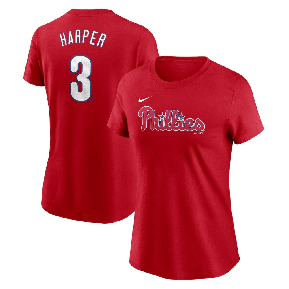 Bryce Harper Philadelphia Phillies Women's Cooperstown Collection Fuse Name & Number T-Shirt - Red | Nike