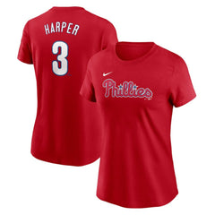 Bryce Harper Philadelphia Phillies Women's Cooperstown Collection Fuse Name & Number T-Shirt - Red | Nike