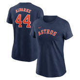 Yordan Alvarez Houston Astros Women's Cooperstown Collection Fuse Name & Number T-Shirt - Navy | Nike