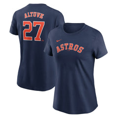Jose Altuve Houston Astros Women's Cooperstown Collection Fuse Name & Number T-Shirt - Navy | Nike