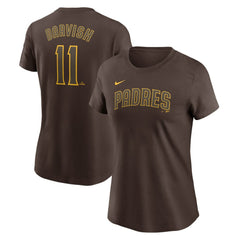 Yu Darvish San Diego Padres Women's Cooperstown Collection Fuse Name & Number T-Shirt - Brown | Nike