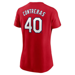Willson Contreras St. Louis Cardinals Women's Cooperstown Collection Fuse Name & Number T-Shirt - Red | Nike