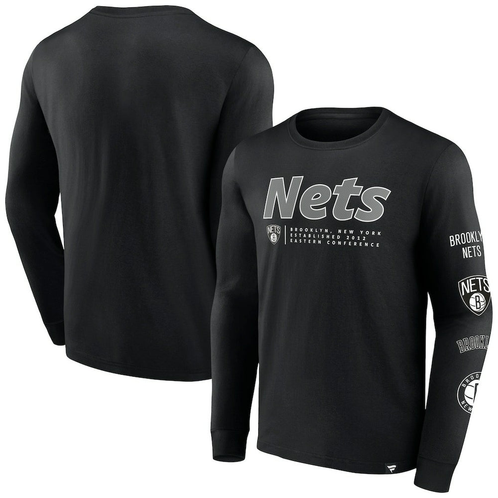 Brooklyn Nets Baseline Long Sleeve T-Shirt - Black | Fanatics discount
