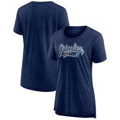 Memphis Grizzlies Women's League Leader Tri-Blend T-Shirt - Heather Navy | Fanatics for sale