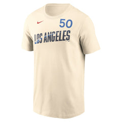 Mookie Betts Los Angeles Dodgers 2024 City Connect Fuse Name & Number T-Shirt - Cream | Nike